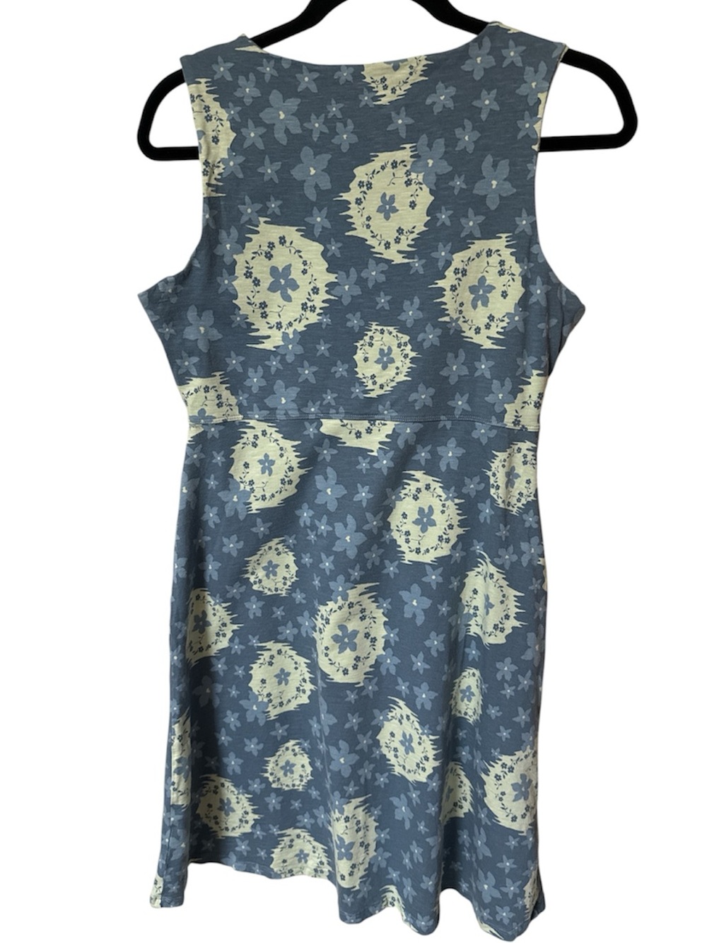 Toad & Co Rosemarie SL V-Neck Floral Print Dress Outdoor Athleisure Blue Medium - Picture 2 of 6